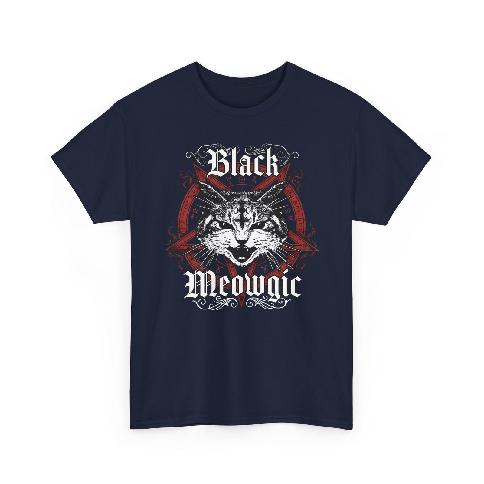 Black Meowgic T-Shirt — Cute Cat Magic Graphic Tee