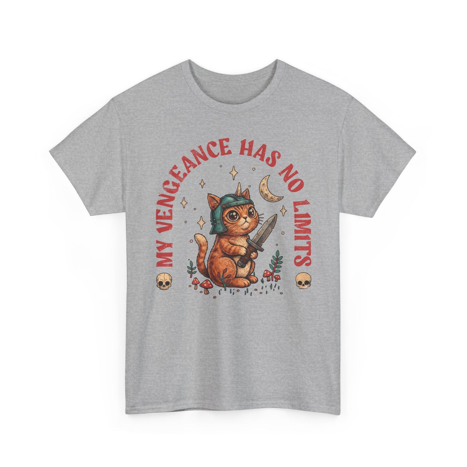 My Vengeance Has No Limits Kitten Shirt — Cute Fantasy Warrior Dagger T-Shirt