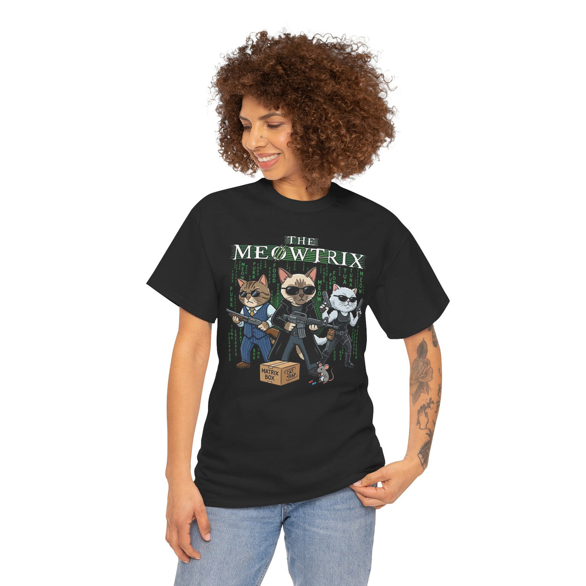 The Meowtrix Cat Movie Parody T-Shirt