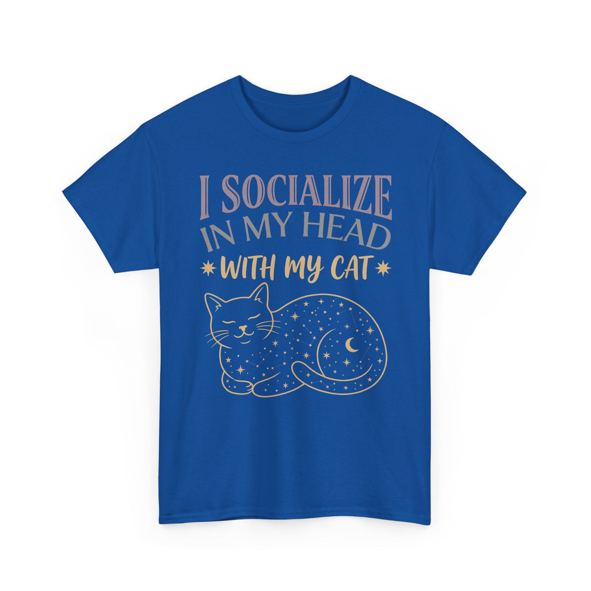 I Socialize in My Head With My Cat T-Shirt — Funny Cat Lover Tee