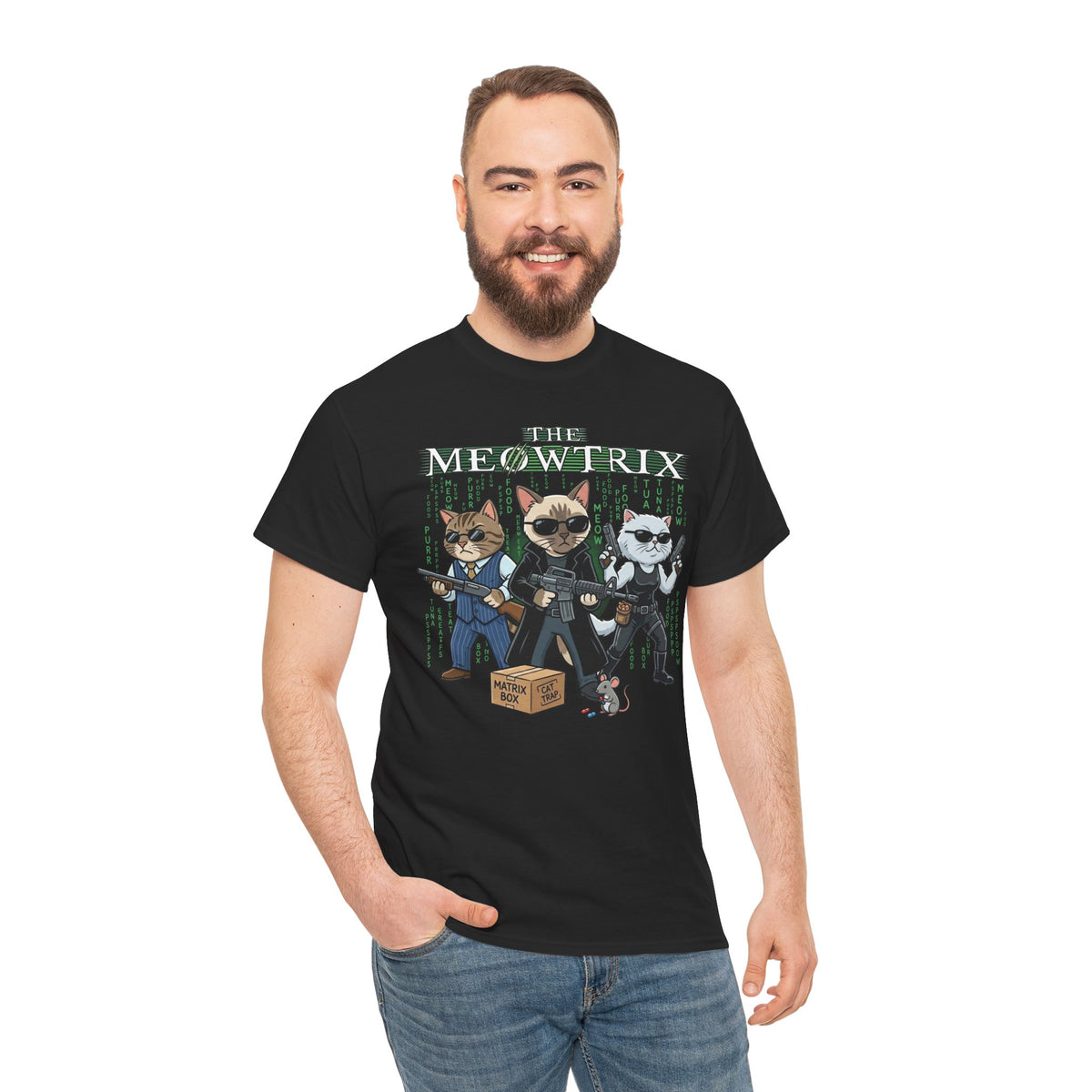 The Meowtrix Cat Movie Parody T-Shirt