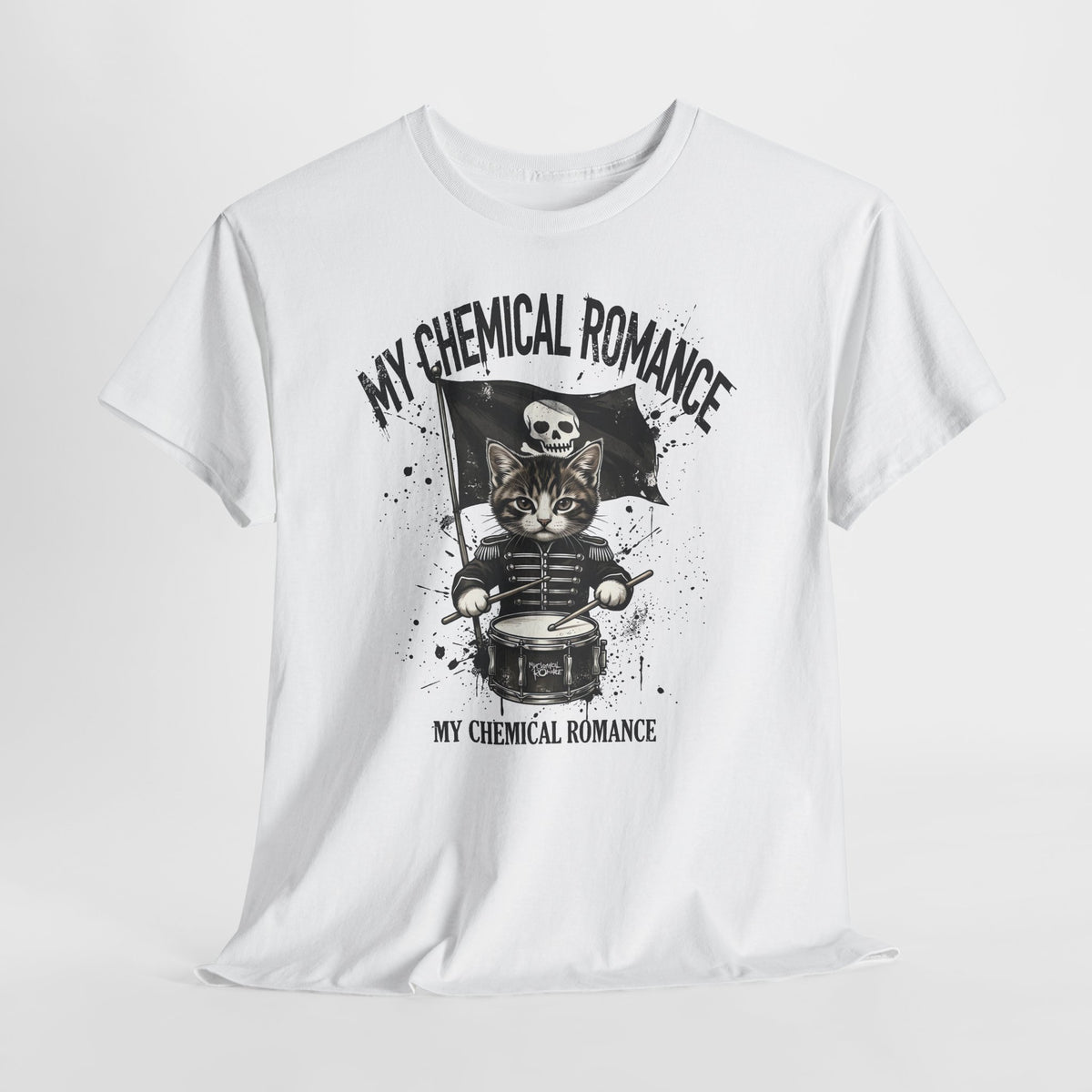 My Chemical Romance Cat Skull Tee — Gothic Band Shirt