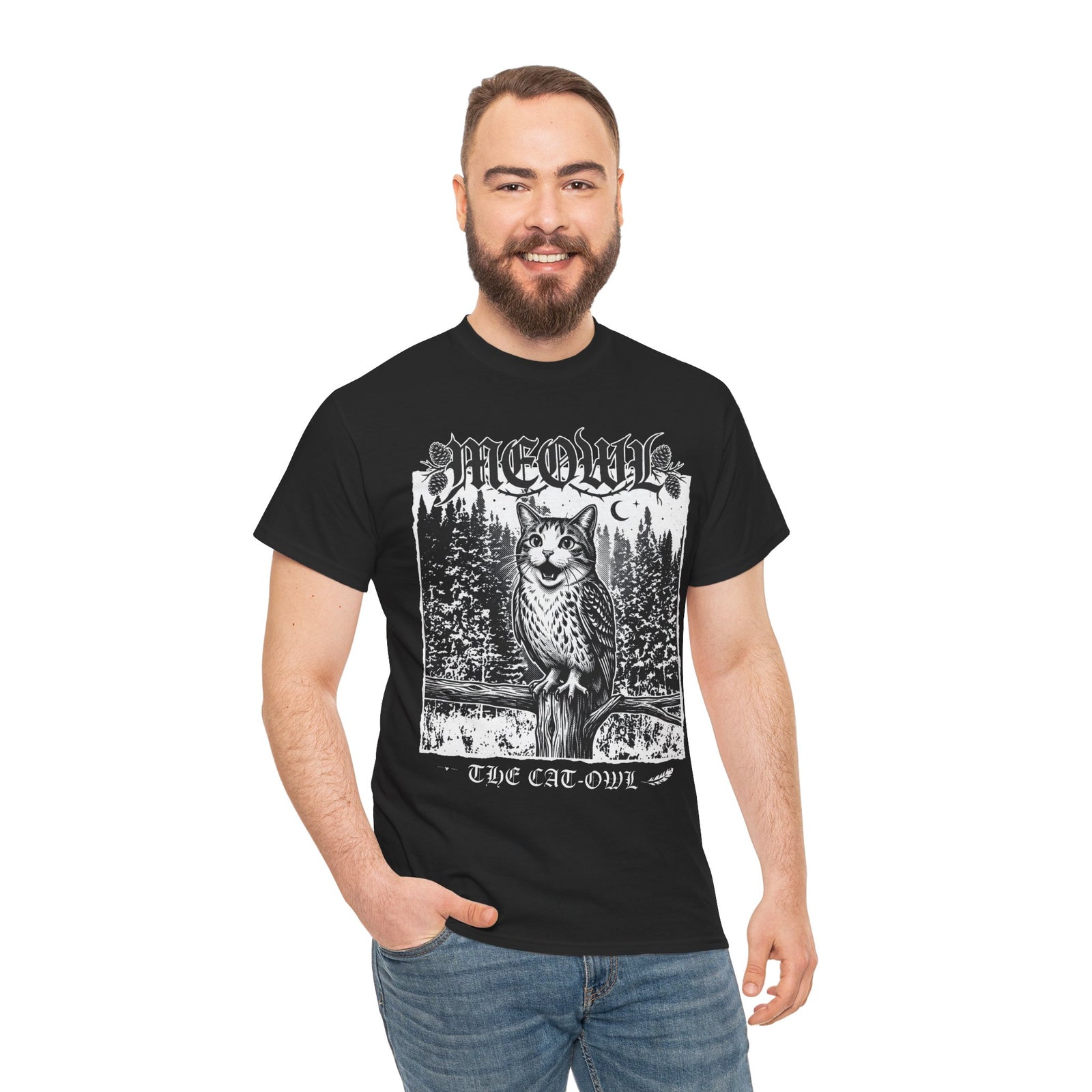 Funny "Meowl the Cat Owl" T‑Shirt