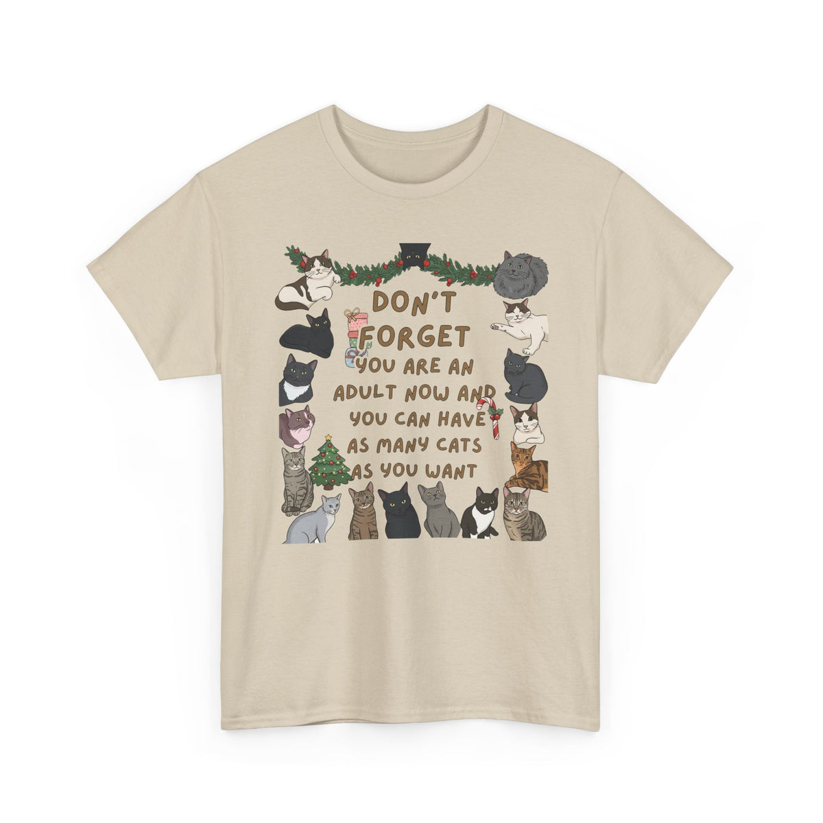 Cat Lover Tee — "Don't Forget You Are An Adult Now" Graphic T-Shirt
