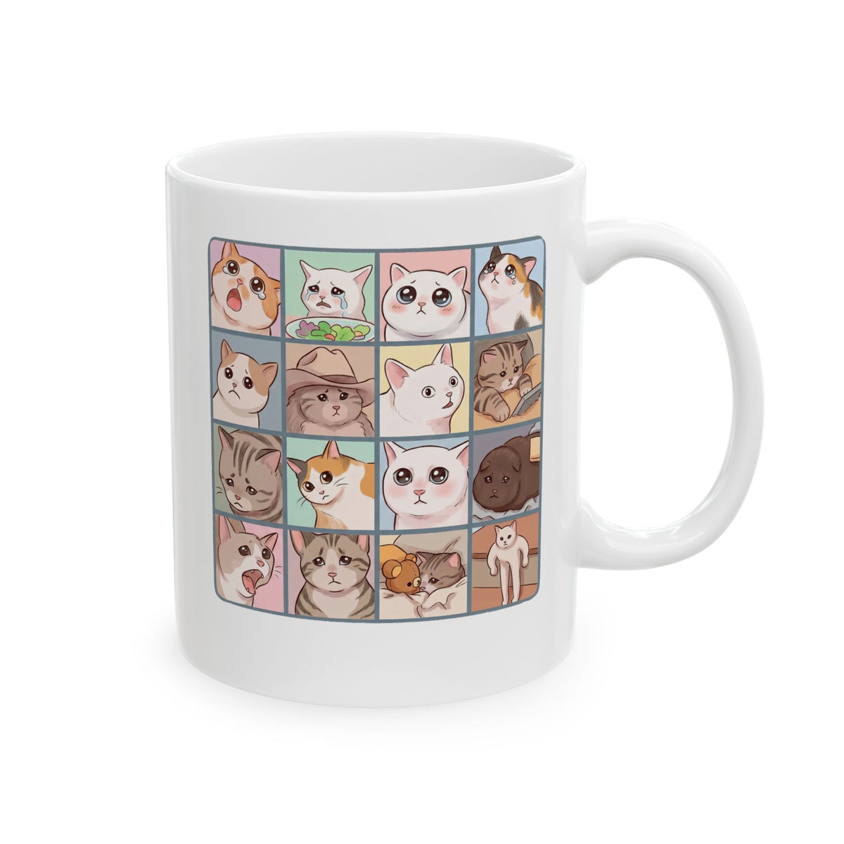 Cat Reactions Mug Funny Cat Memes Ceramic Mug