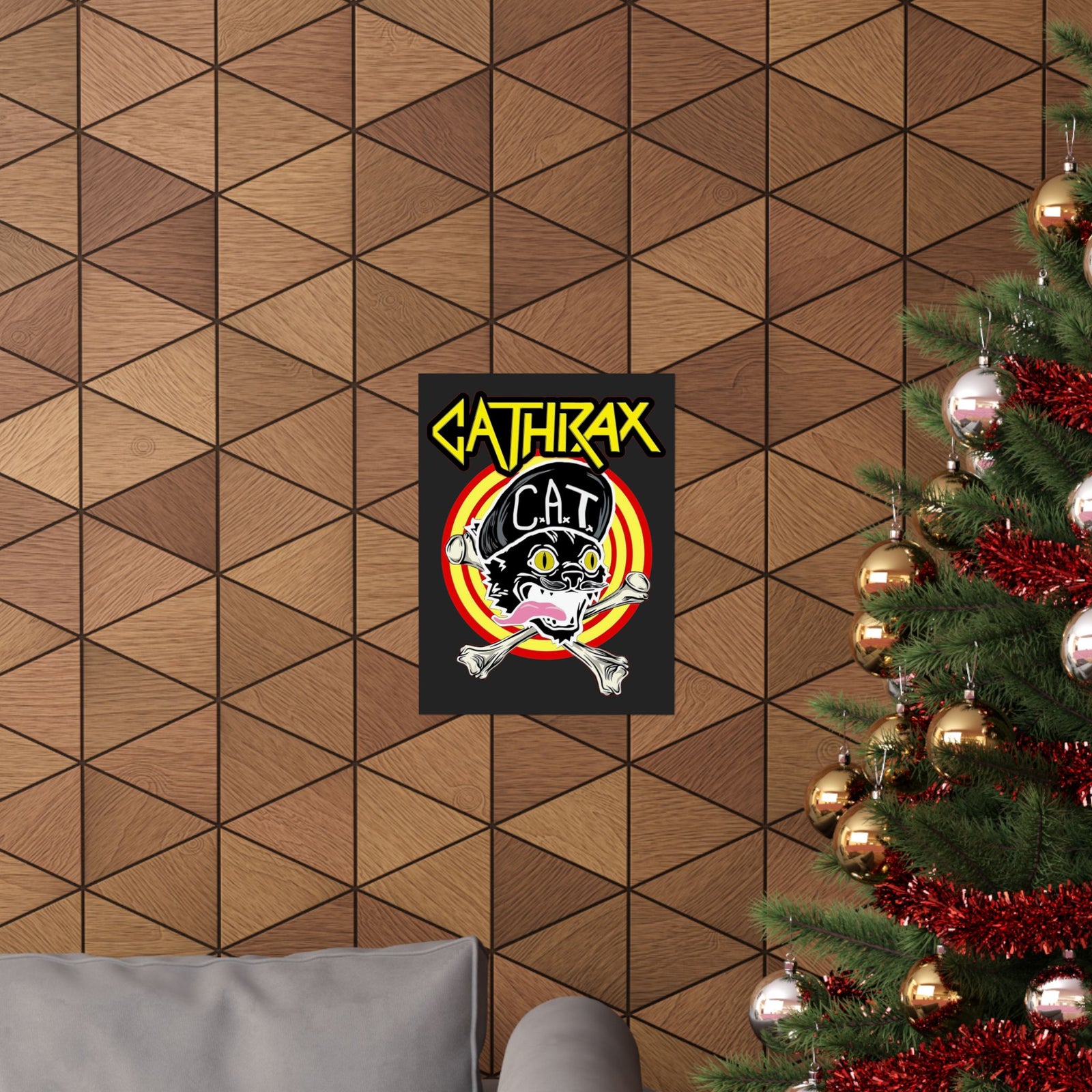 Cathrax Parody Cat Poster — Heavy Metal Band Cat Graphic Poster