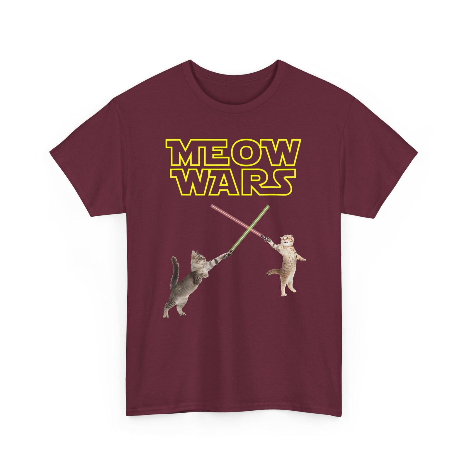 Meow Wars T-Shirt — Funny Cat Lightsaber Tee