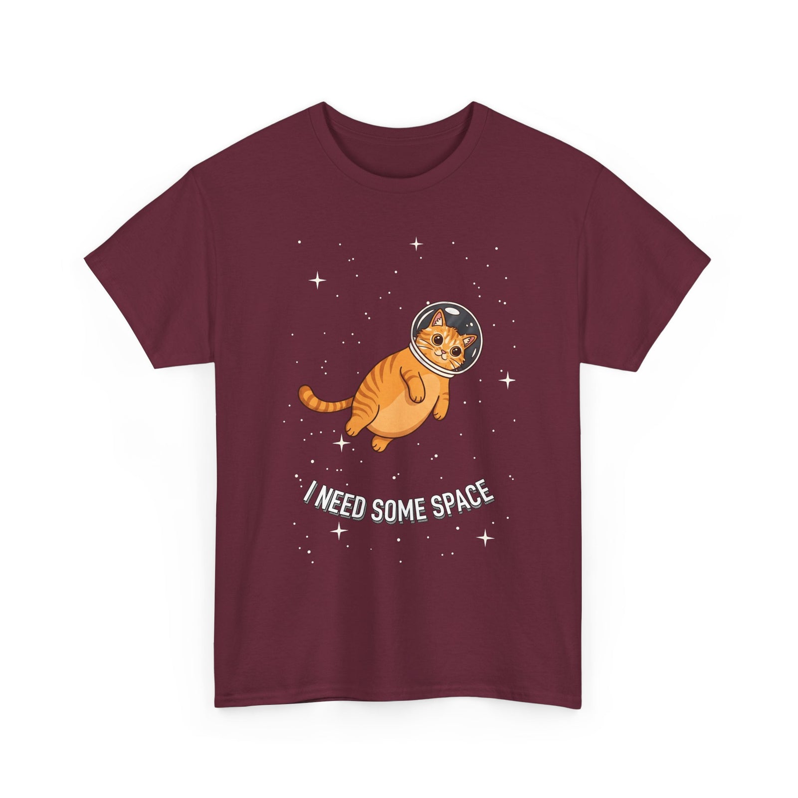 I Need Some Space Cat T-Shirt — Cute Astronaut Orange Tabby Feline Tee