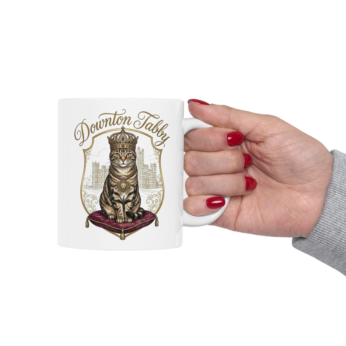 Downton Abbey Cat Parody Ceramic Mug — Funny Period Drama Cat Mug