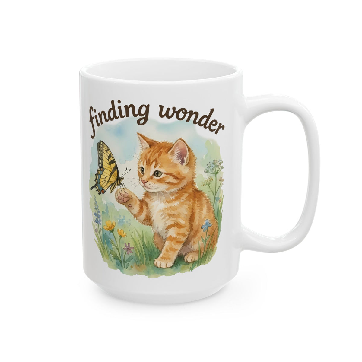 Finding Wonder Cat Ceramic Mug