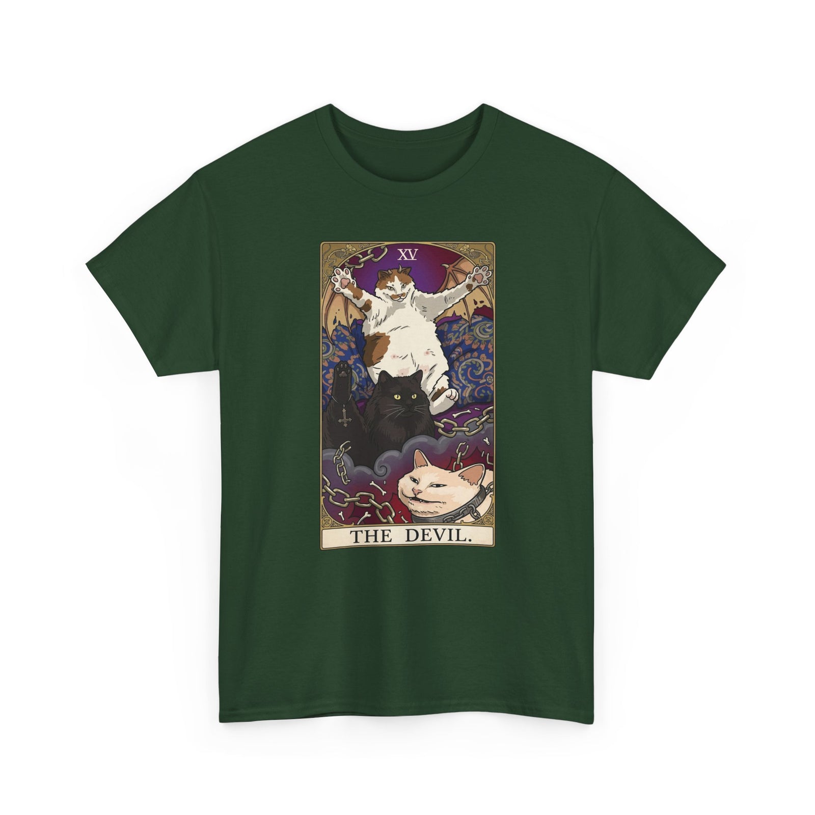 The Devil Cats Tarot T-Shirt — Mystical Cat Tarot Illustration