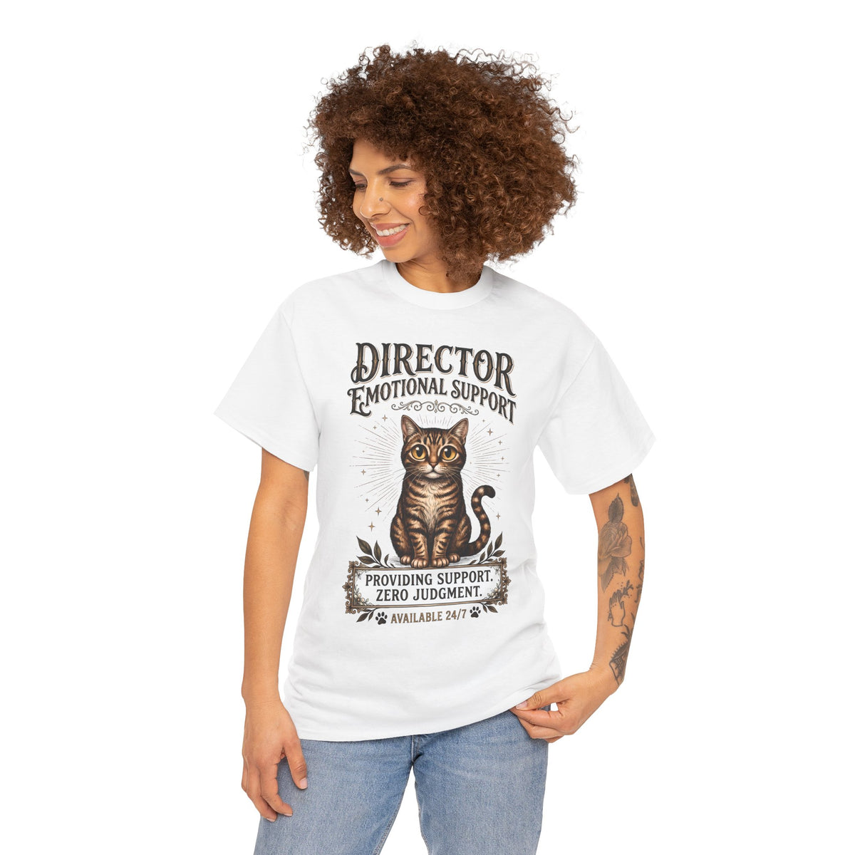 Director Emotional Support Cat T-Shirt — Vintage Tabby Feline Apparel