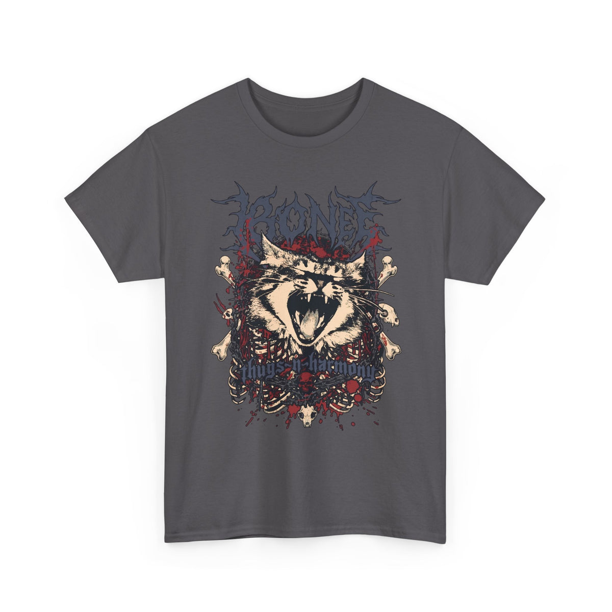 Bone Thugs-N-Harmony Metal Cat T-Shirt — Death Metal Feline Graphic Tee