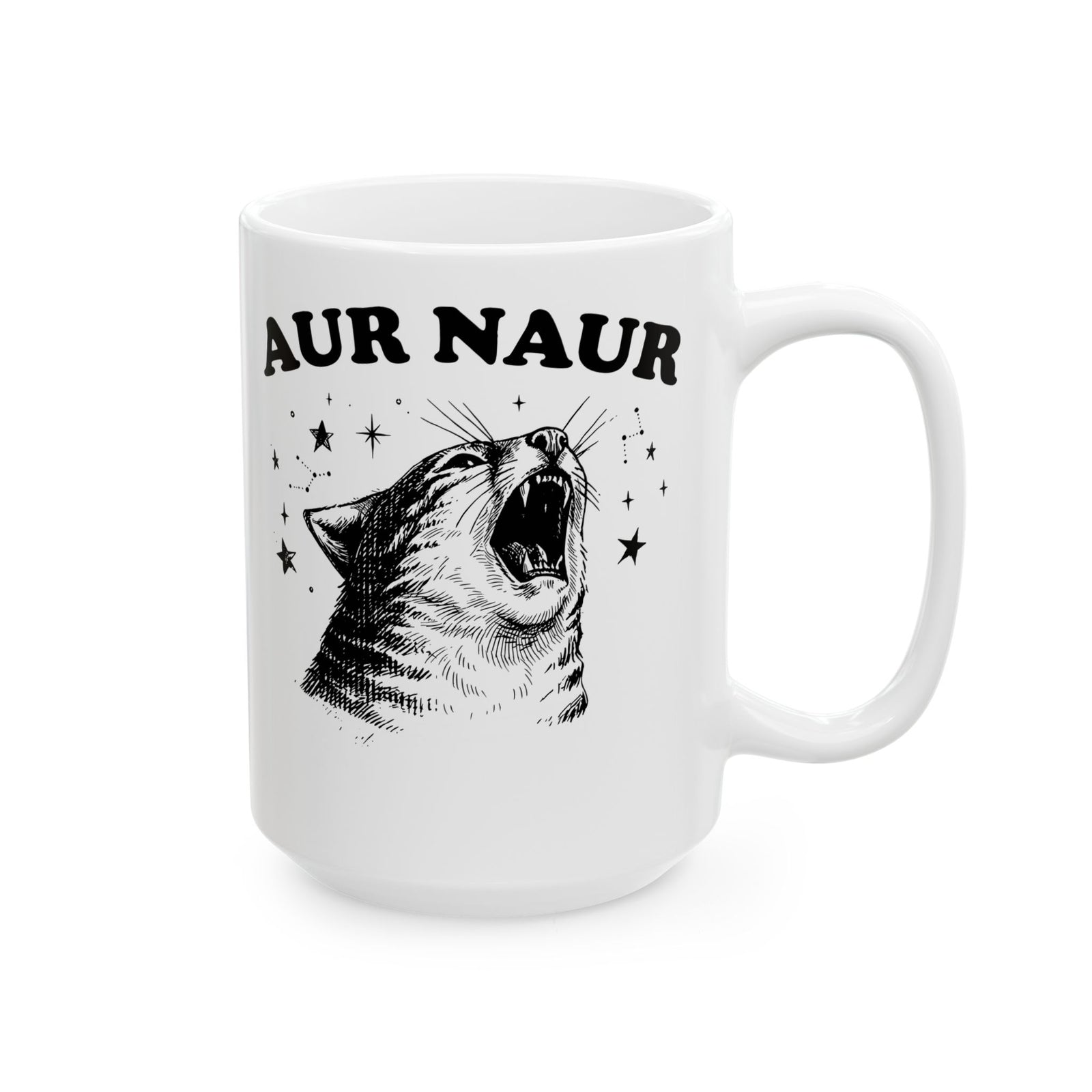 Aur Naur Funny Cat Ceramic Mug — Cute Funny Cat Mug