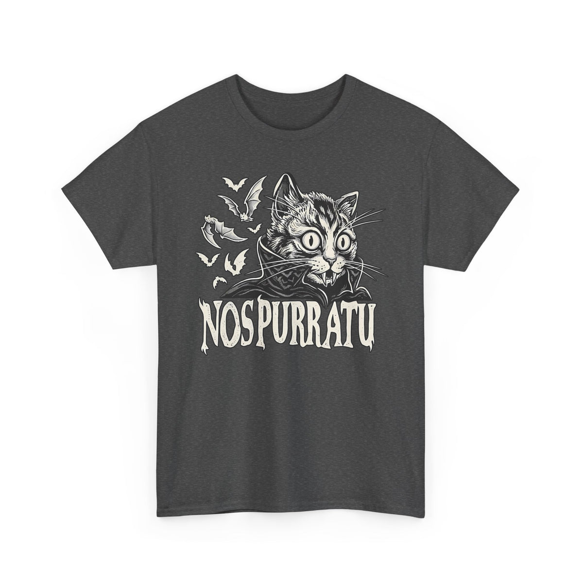 Nosferatu Cat T-Shirt — "Nospurratu Cat Nosferatu" Gothic Vampire Cat Tee