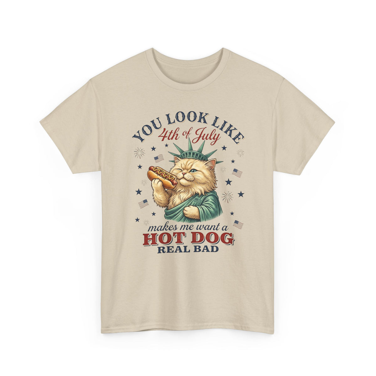 4th of July Cat & Hot Dog T-Shirt — Patriotic Fourth of July Tee