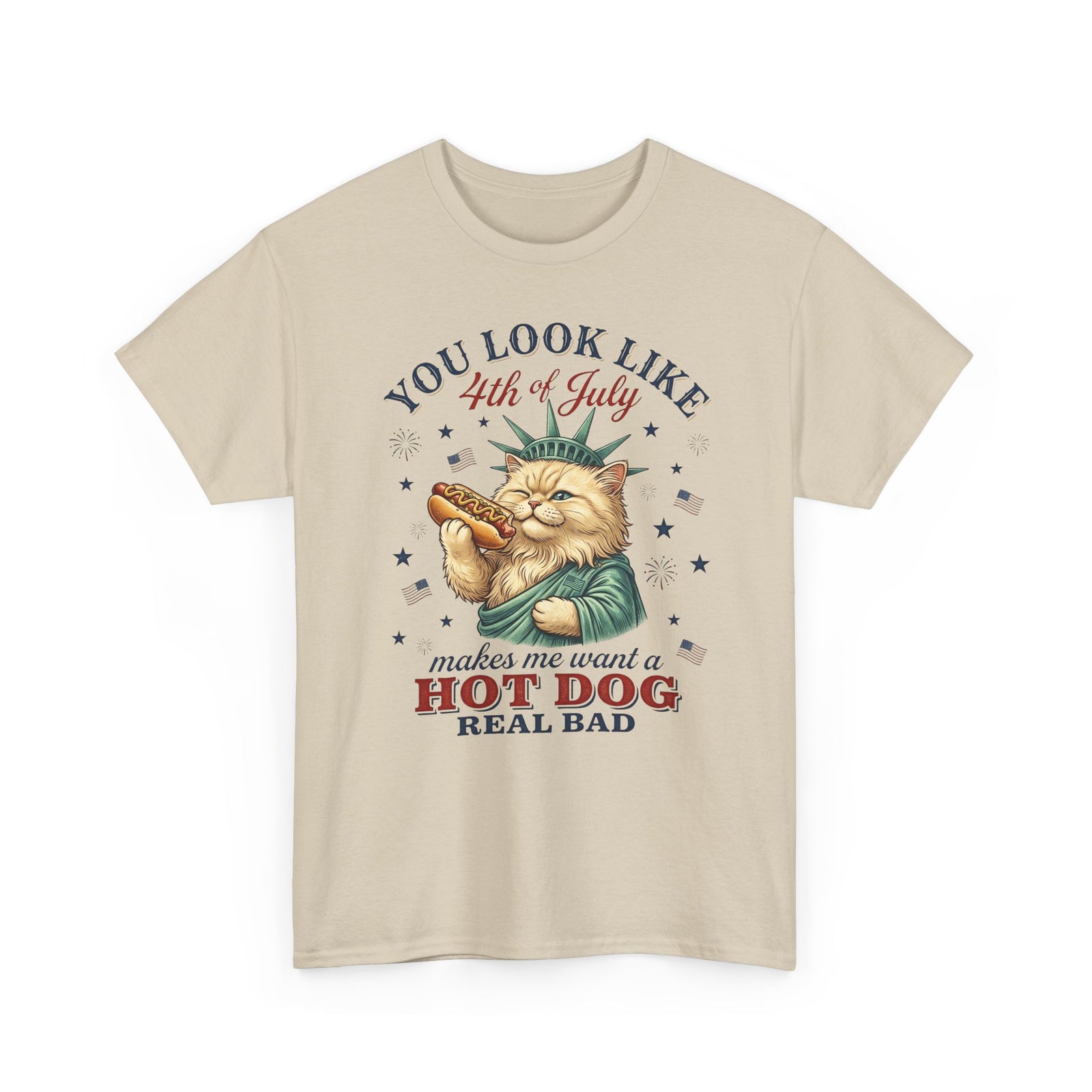4th of July Cat & Hot Dog T-Shirt — Patriotic Fourth of July Tee