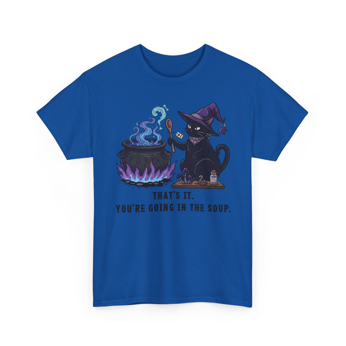 Black Cat “Purrfect Potion” Tee — Witchy Cat Graphic T-Shirt