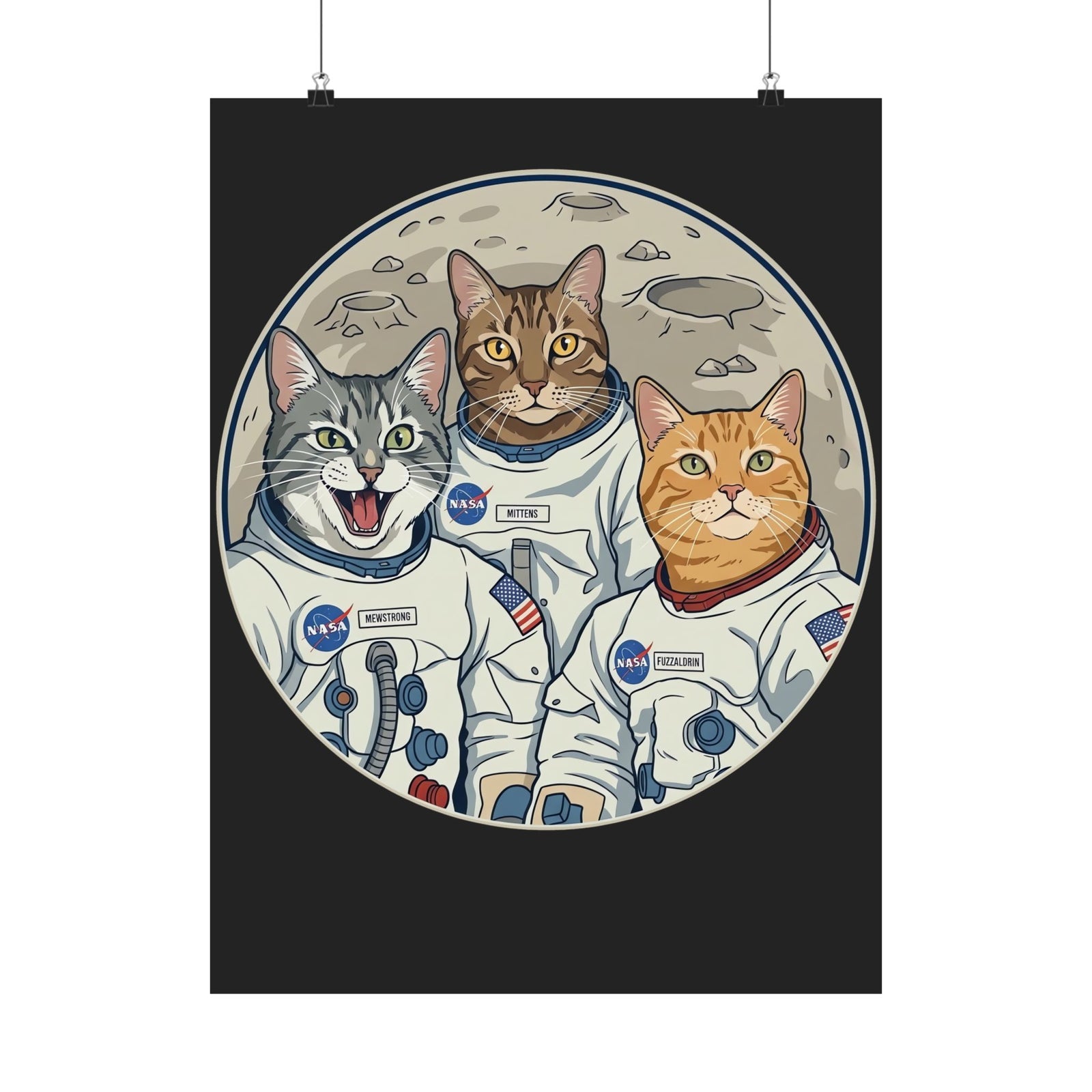 Sci‑Fi Astro Cat Poster — Space Cat Graphic Poster