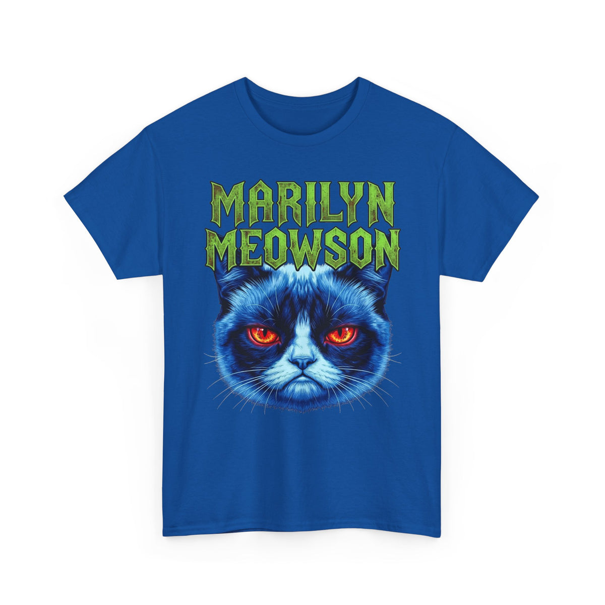 Marilyn Meowson Cat Band Tee — Retro Neon Gothic Graphic T-Shirt