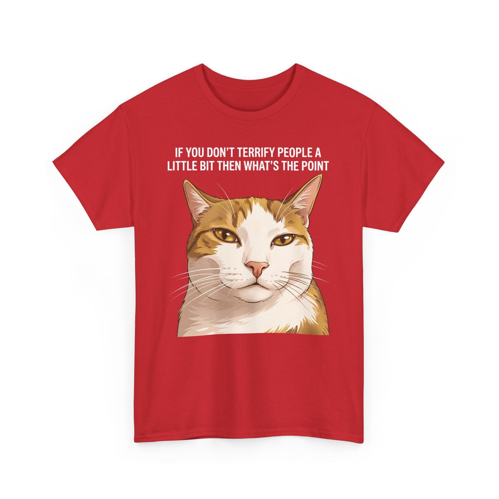 If You Don't Terrify People A Little Bit T-Shirt — Funny Sarcastic Orange Cat Tee