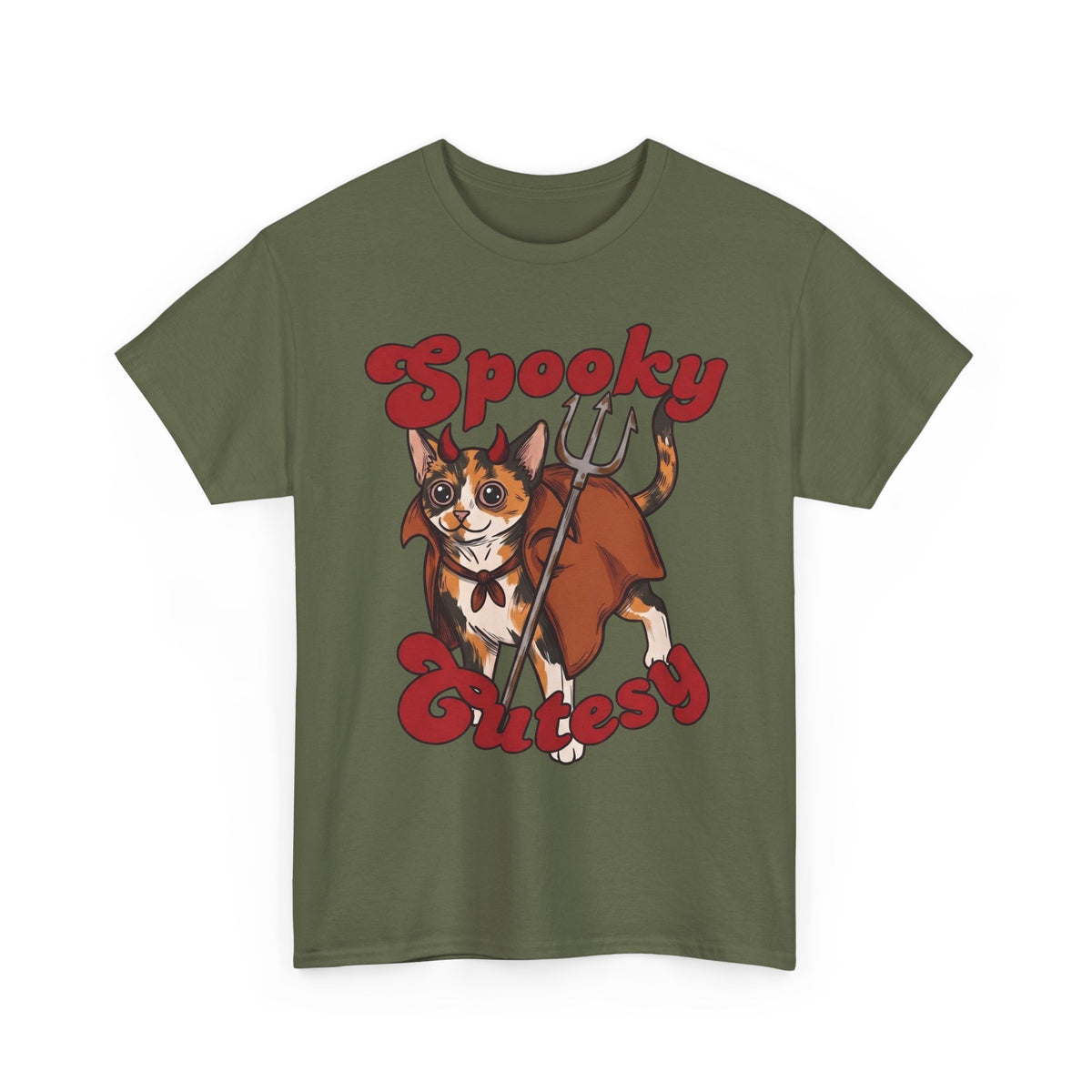 Spooky & Cutesy Devil Calico Cat Shirt — Funny Cute Halloween T-Shirt