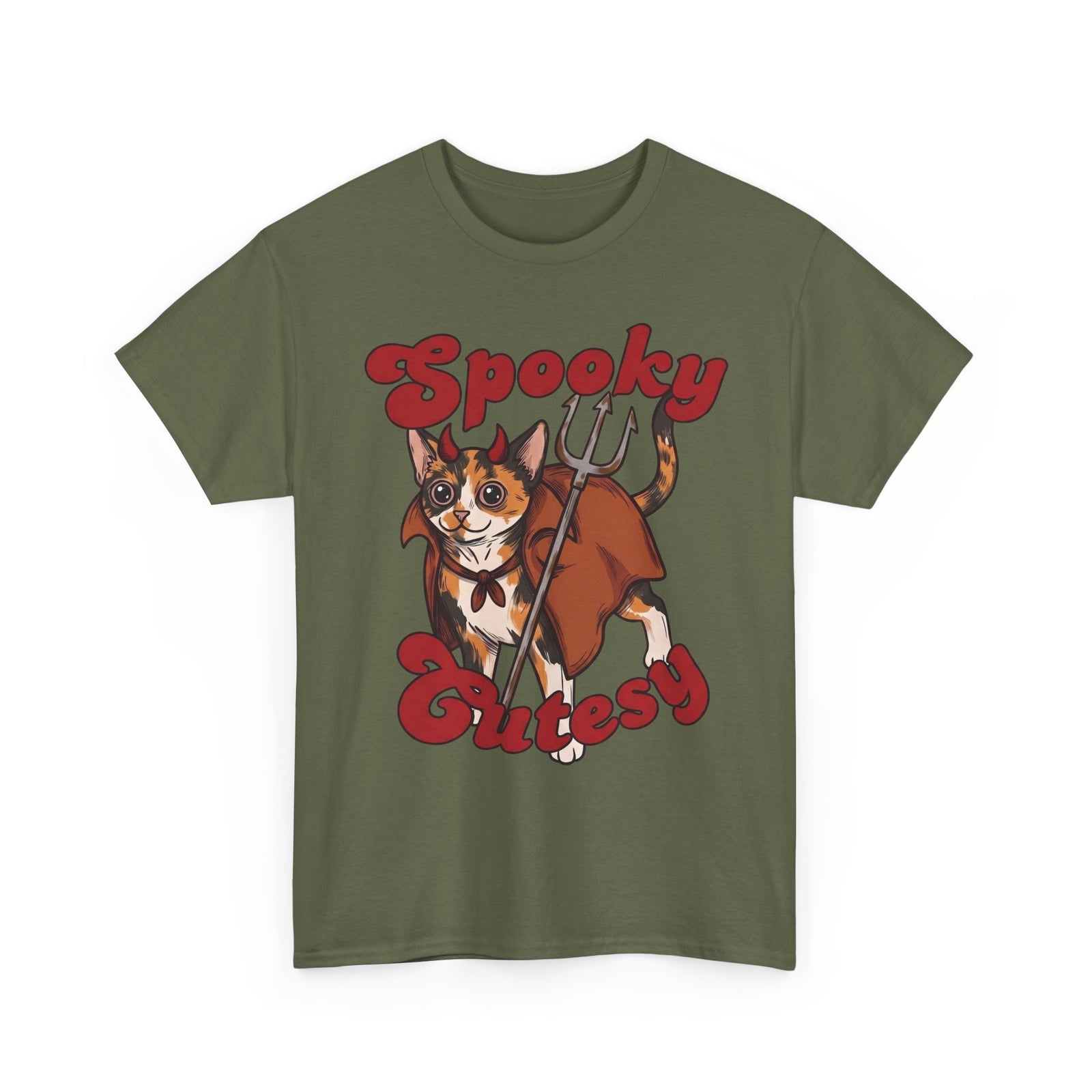 Spooky & Cutesy Devil Calico Cat Shirt — Funny Cute Halloween T-Shirt
