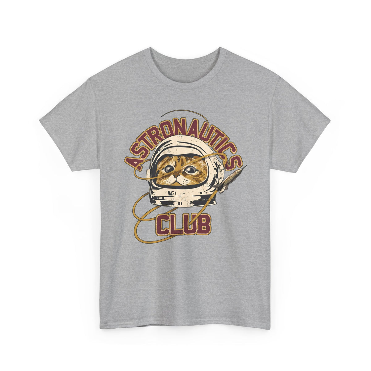 Astronautics Club T-Shirt — Retro Space Cat Astronaut Graphic Tee