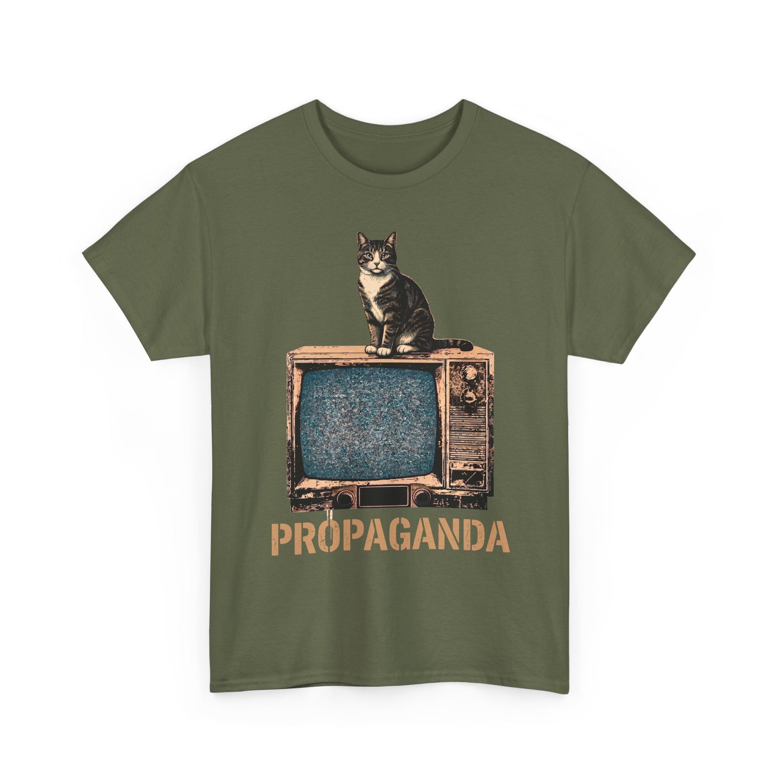 Propaganda Cat T-Shirt — Funny Retro Vintage TV Tabby Tee