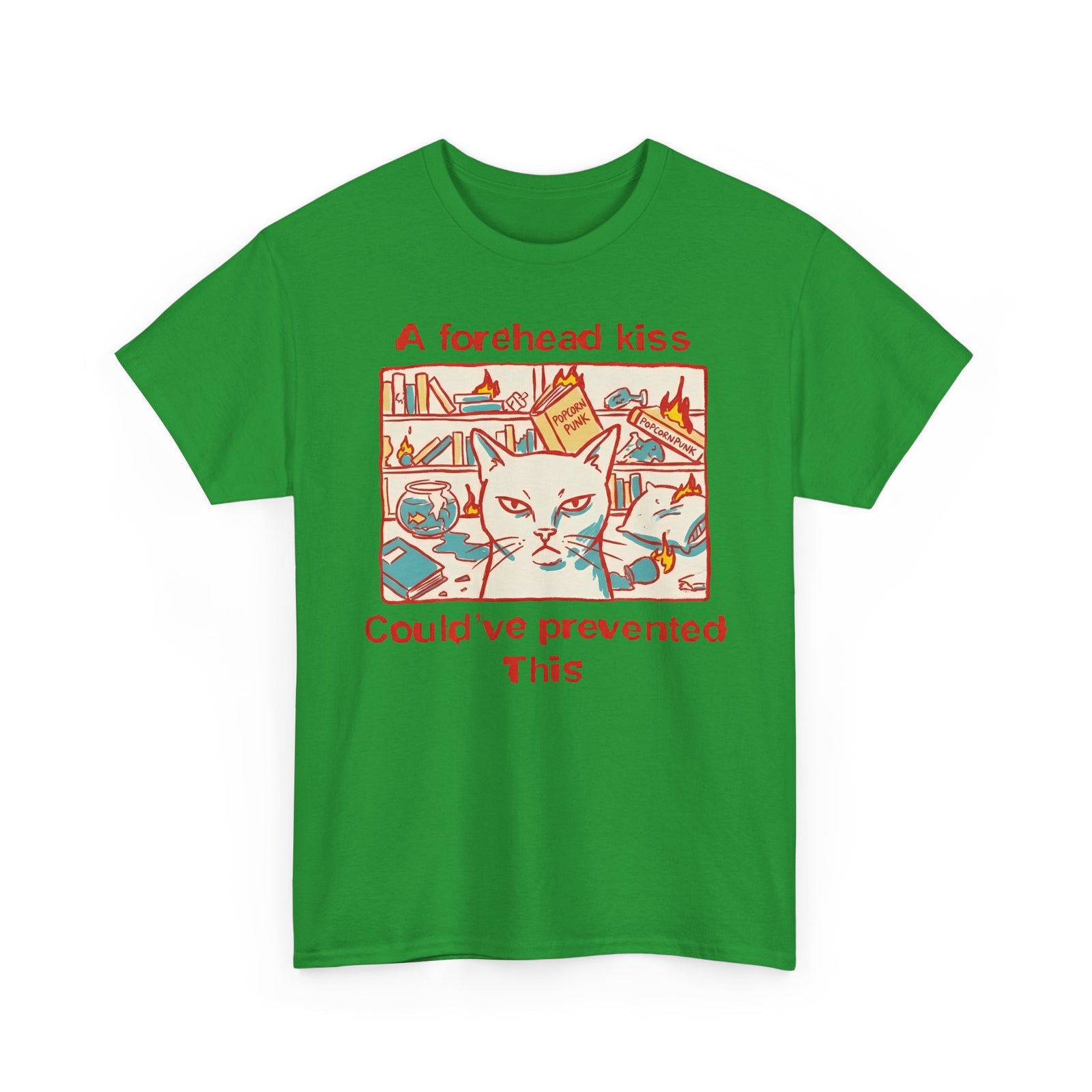 Naughty Cat Forehead Kiss Tee - Funny Cat Lover T-Shirt