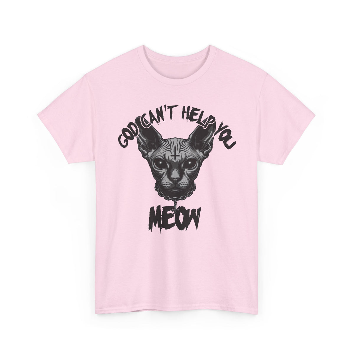 Sphynx Cat "Sorry I Can't Help You, Meow" Graphic T-Shirt