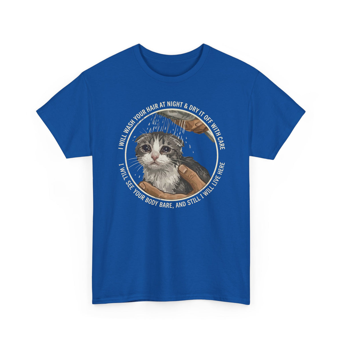 Kitten Rescue Tee — 'I Walk Into Your Hair at Night' Cute Cat Photo T-Shirt