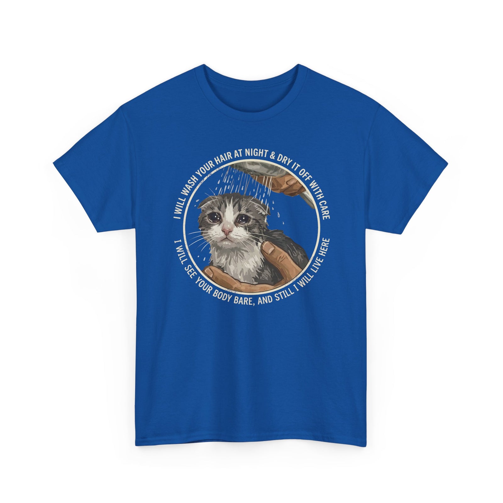 Kitten Rescue Tee — 'I Walk Into Your Hair at Night' Cute Cat Photo T-Shirt