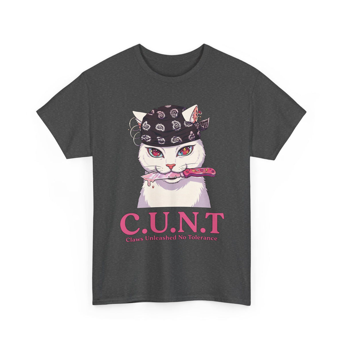 C.U.N.T Acronym Cat T-Shirt — Sassy Feline Rebellious Streetwear