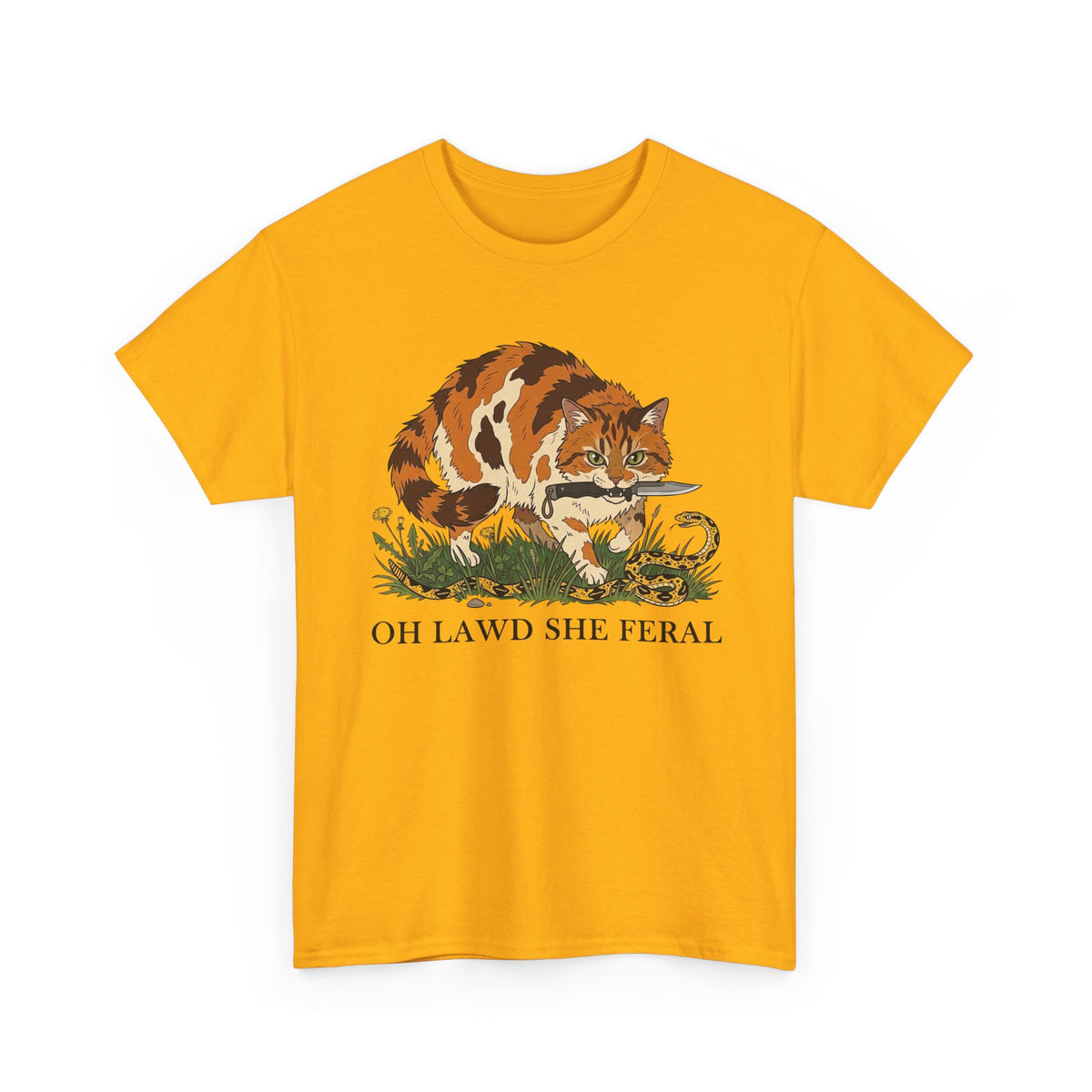 Feral Cats Tee — “Oh Lawd She Feral Cats!” Graphic T-Shirt