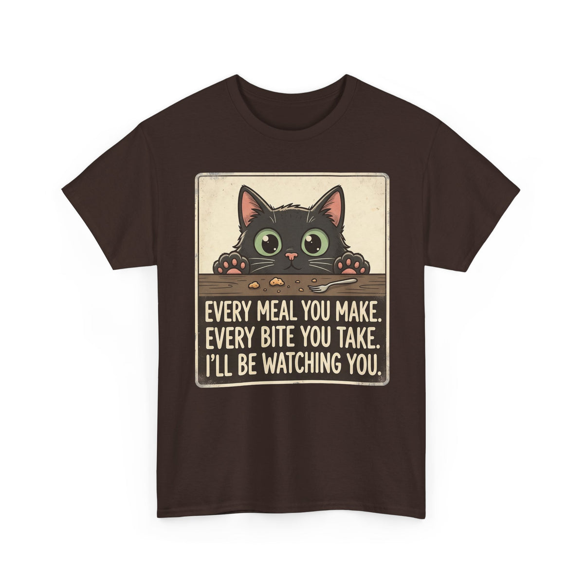 Cute Stalker Cat Watching You T-Shirt — Funny Cat Lover Tee