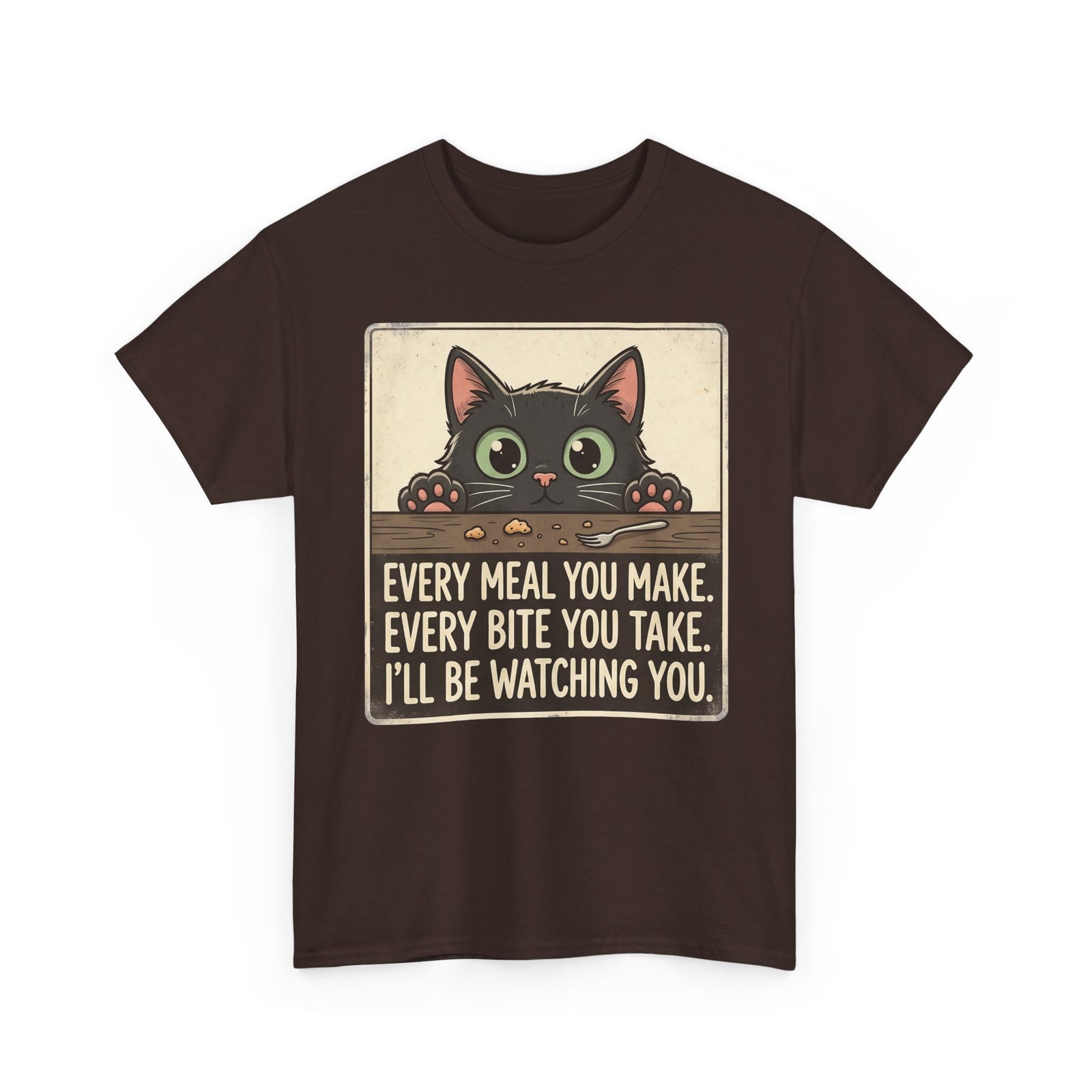 Cute Stalker Cat Watching You T-Shirt — Funny Cat Lover Tee