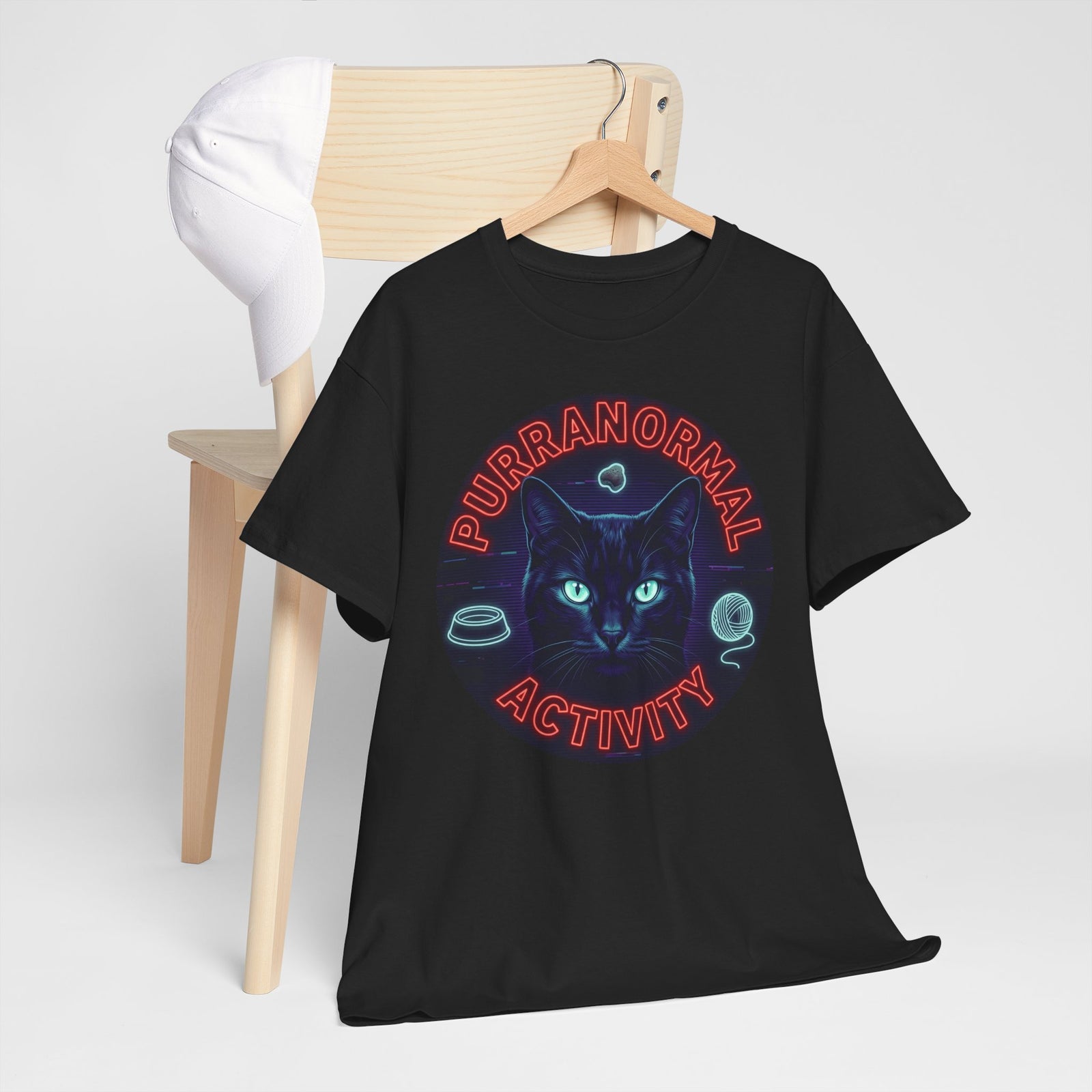 Purranormal Activity Cat T-Shirt — Neon Psychic Cat Tee