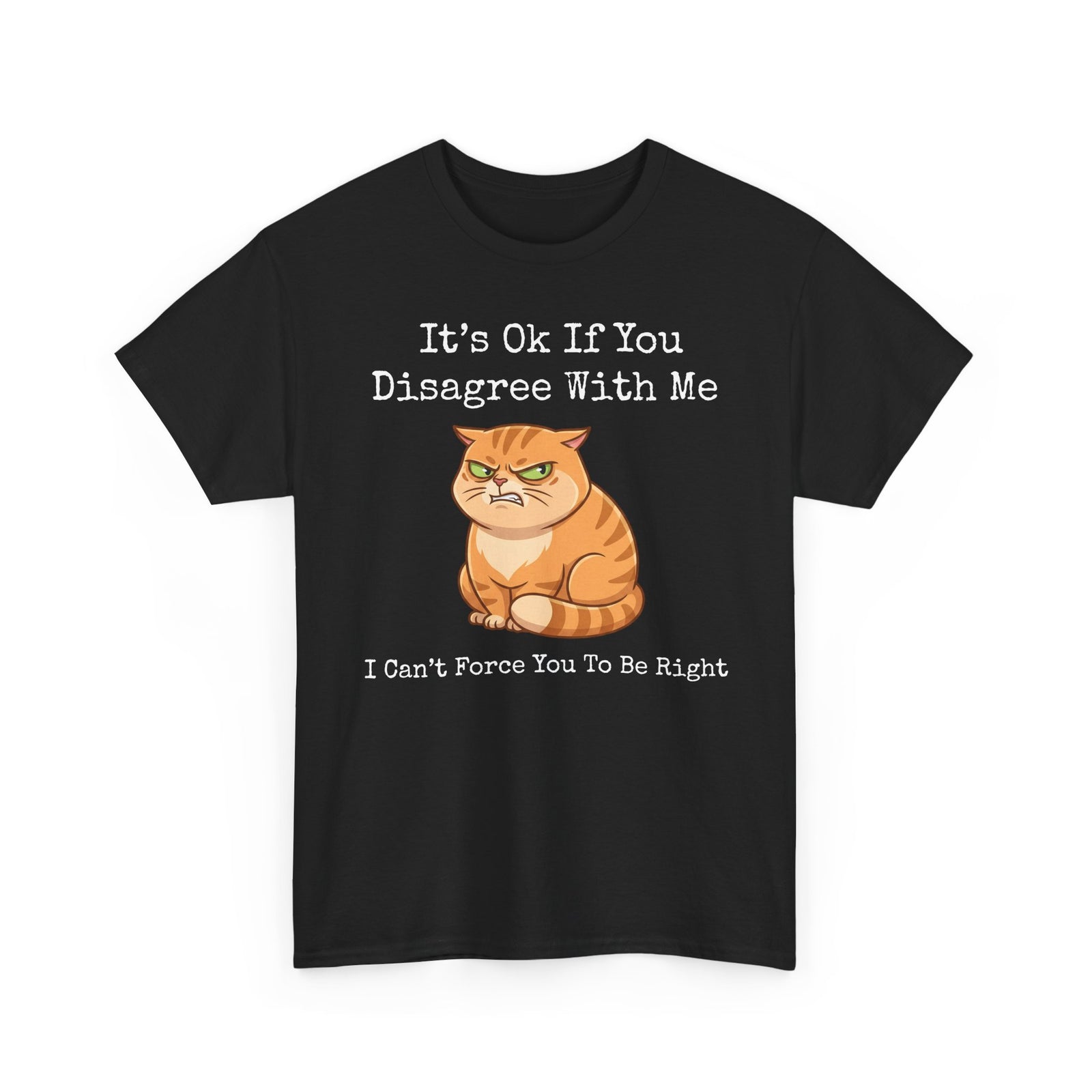 It's Ok If You Disagree With Me T-Shirt — Funny Angry Orange Cat Tee