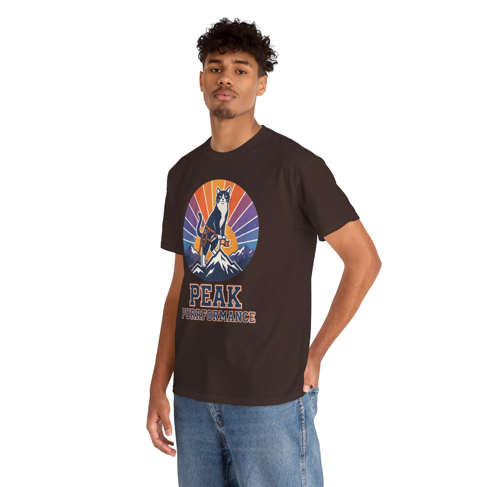 Cat Hiking Tee — "Peak Purformance" Outdoor Adventure Shirt