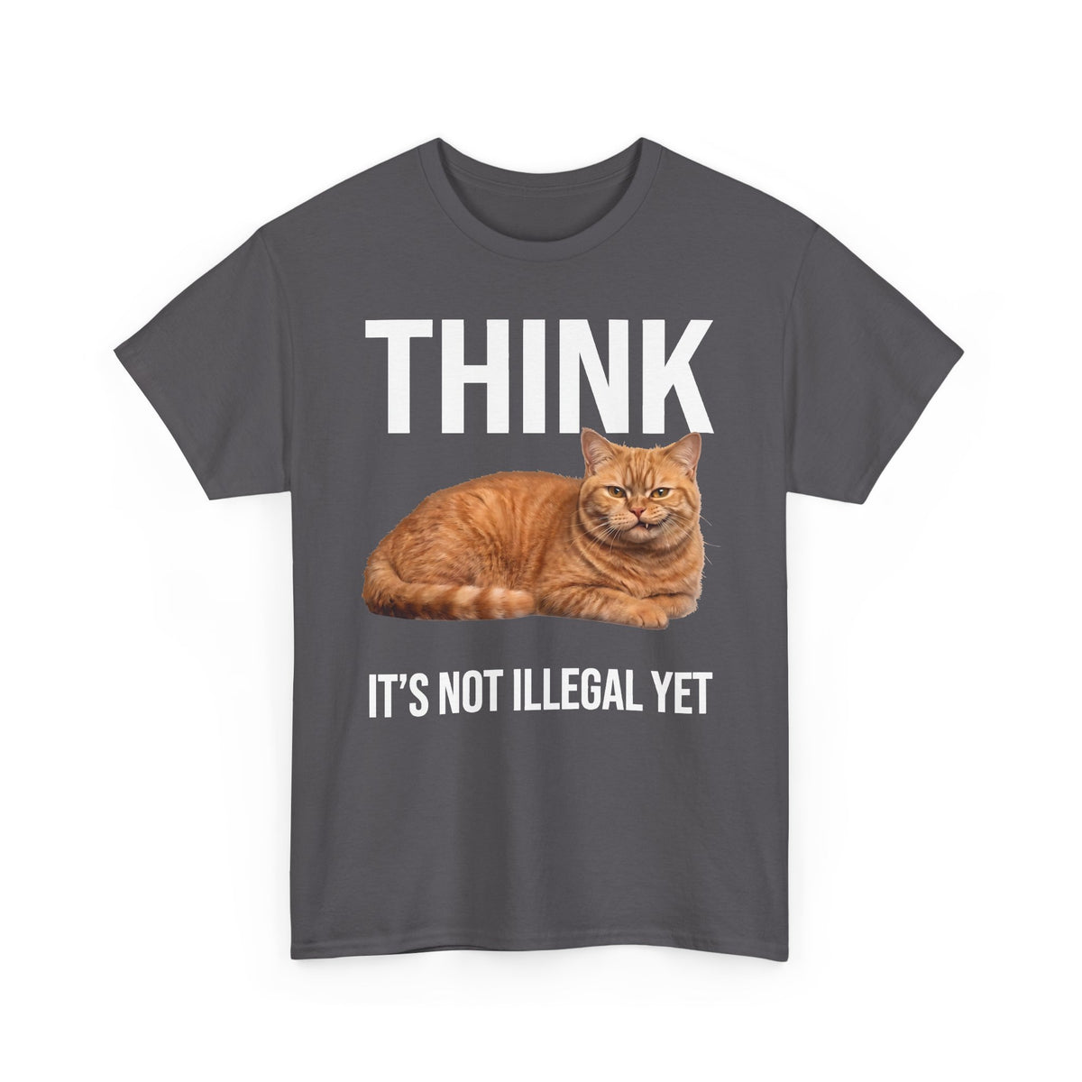 Think It's Not Illegal Yet T-Shirt — Funny Orange Cat Sarcastic Tee