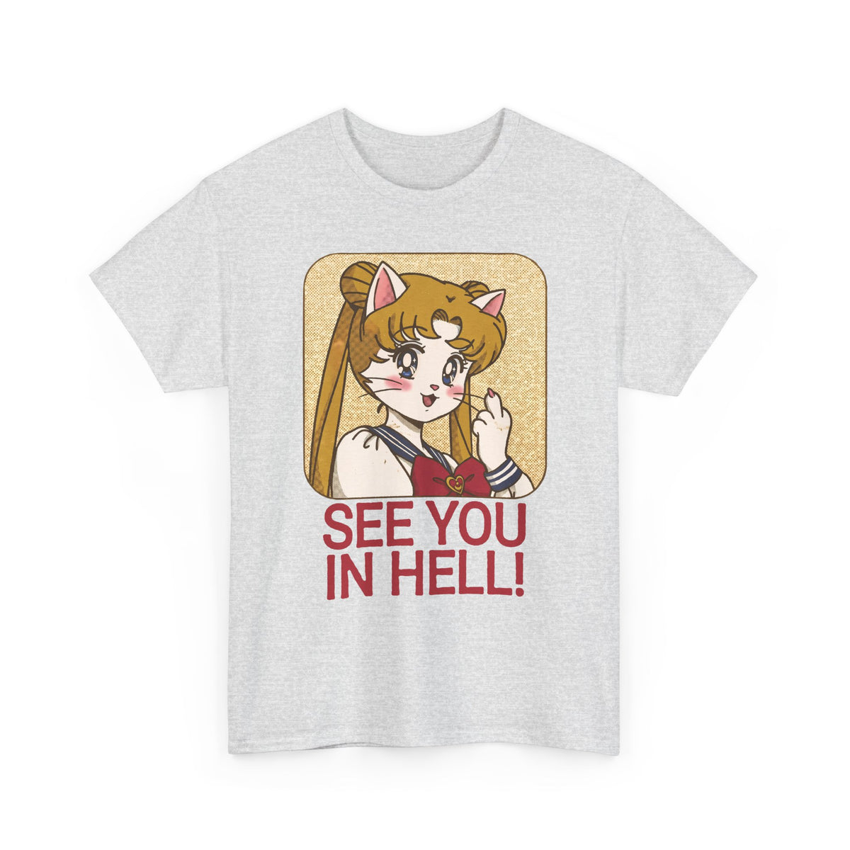 See You In Hell Anime Cat T-Shirt — Cute Magical Girl Parody Graphic