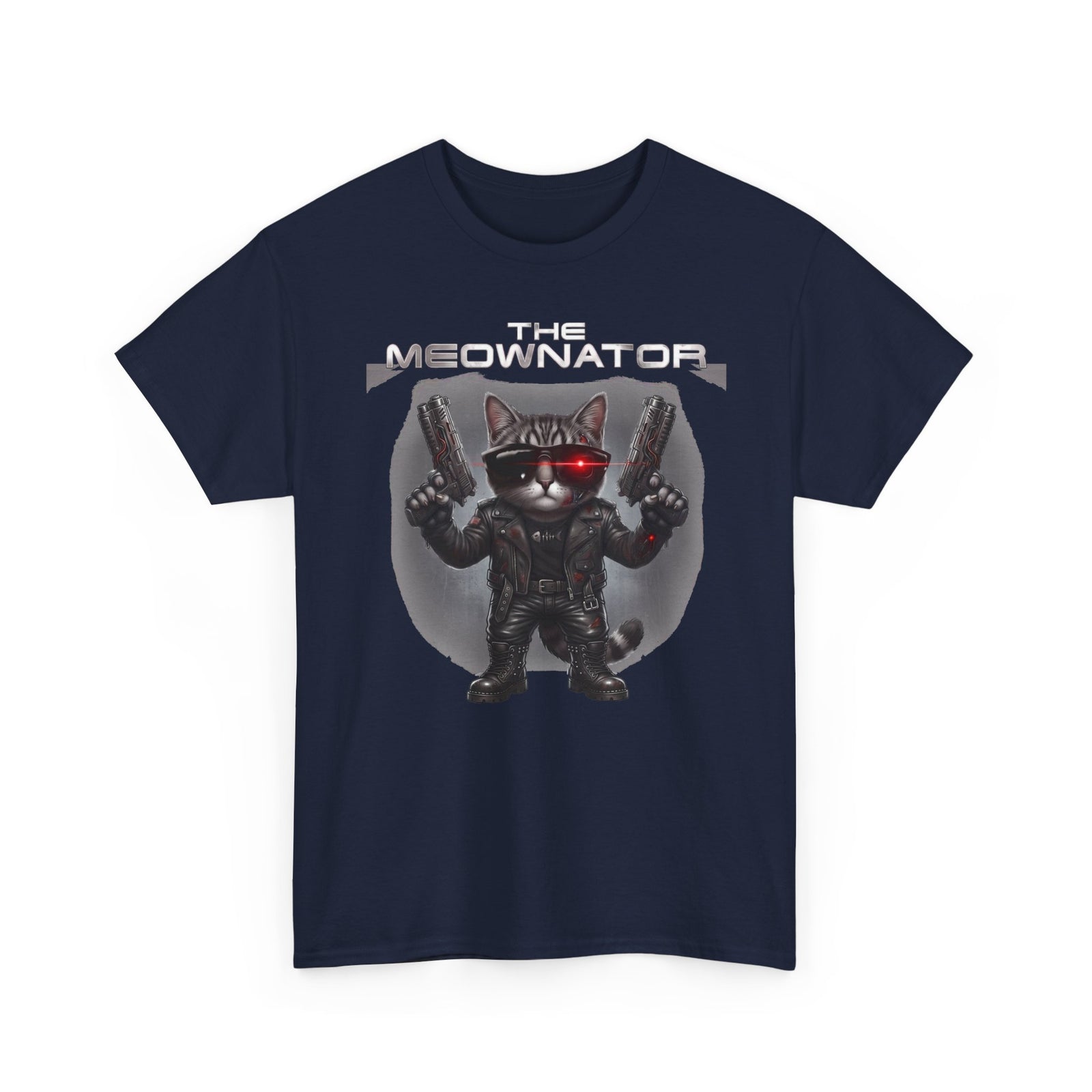 The Meownator T-Shirt — Funny Sci-Fi Cyborg Cat Parody Tee
