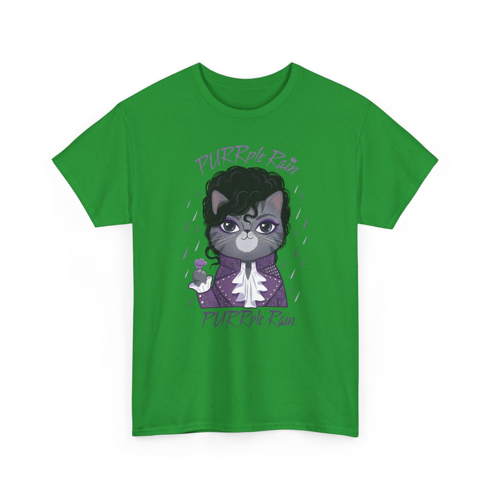 Purrple Rain Cat Parody T-Shirt — Cute Cat 'Purrple Rain' Graphic Tee