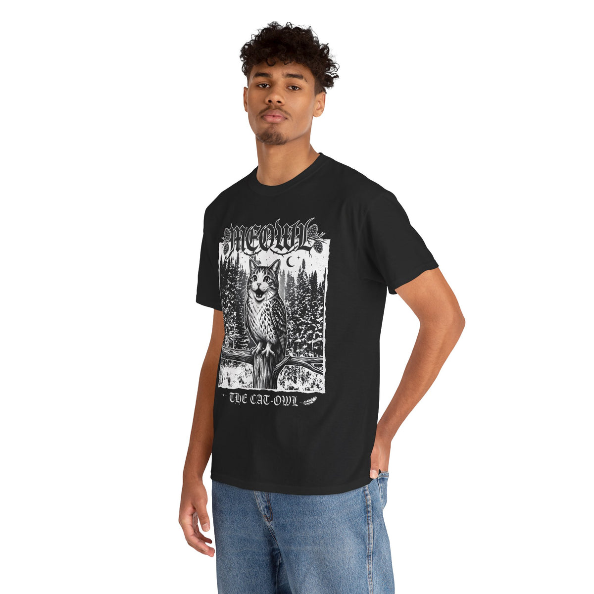 Funny "Meowl the Cat Owl" T‑Shirt