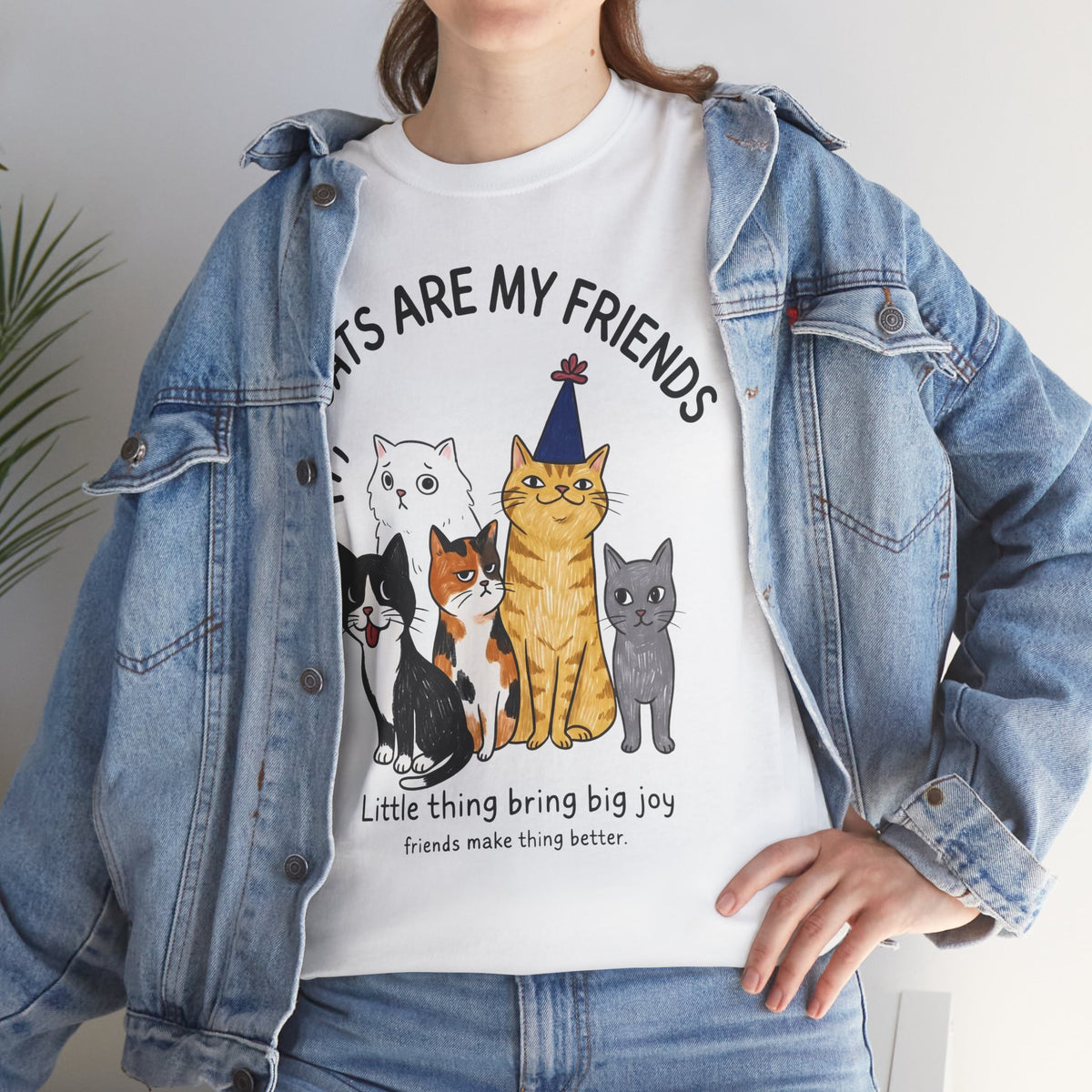 Cats Are My Friends T-Shirt — Funny Whimsical Expressive Cat Crew Tee