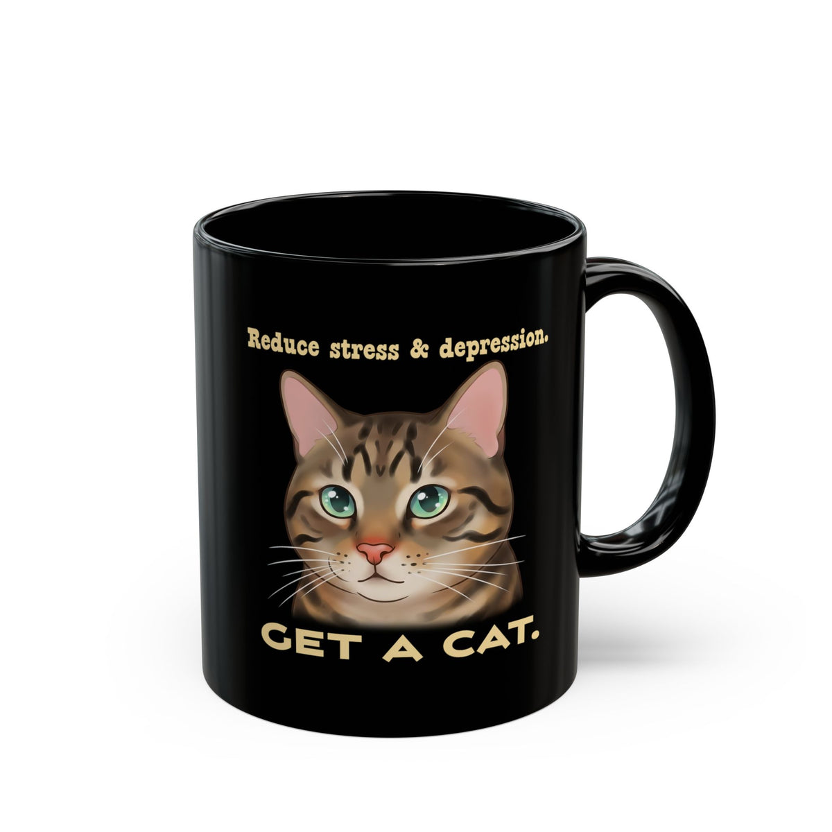 Get a Cat Black Mug — Cute Cat Lover Mug