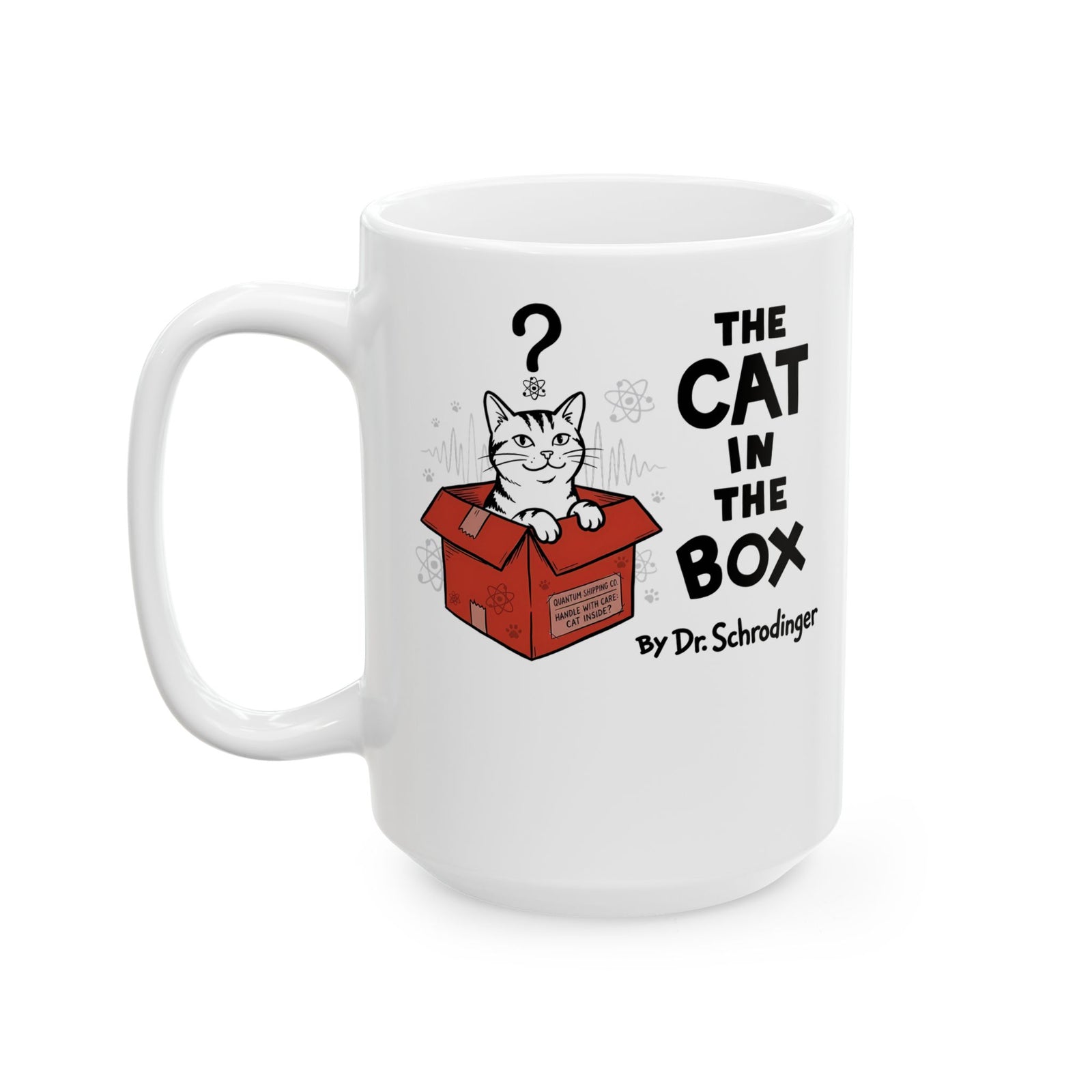 The Cat in the Box Ceramic Mug — Cute Cat in a Box Graphic Mug