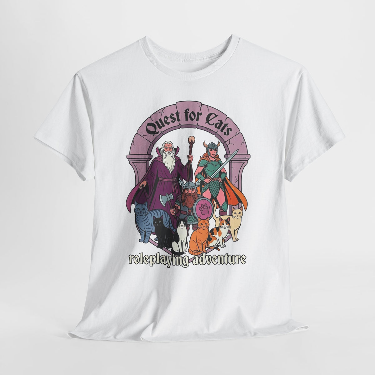 Quest for Cats T-Shirt — Roleplaying Adventure Graphic Tee