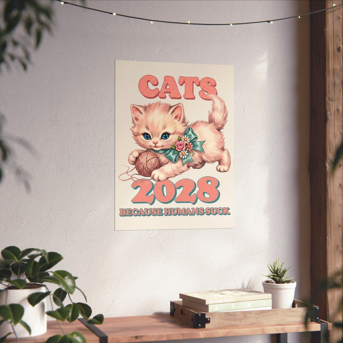 Vote for Cats Poster Funny Cat Political Poster